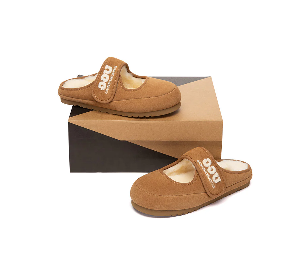 UGG Slippers Sheepskin Wool Adjustable Strap Mary Jane Velly - Image 5