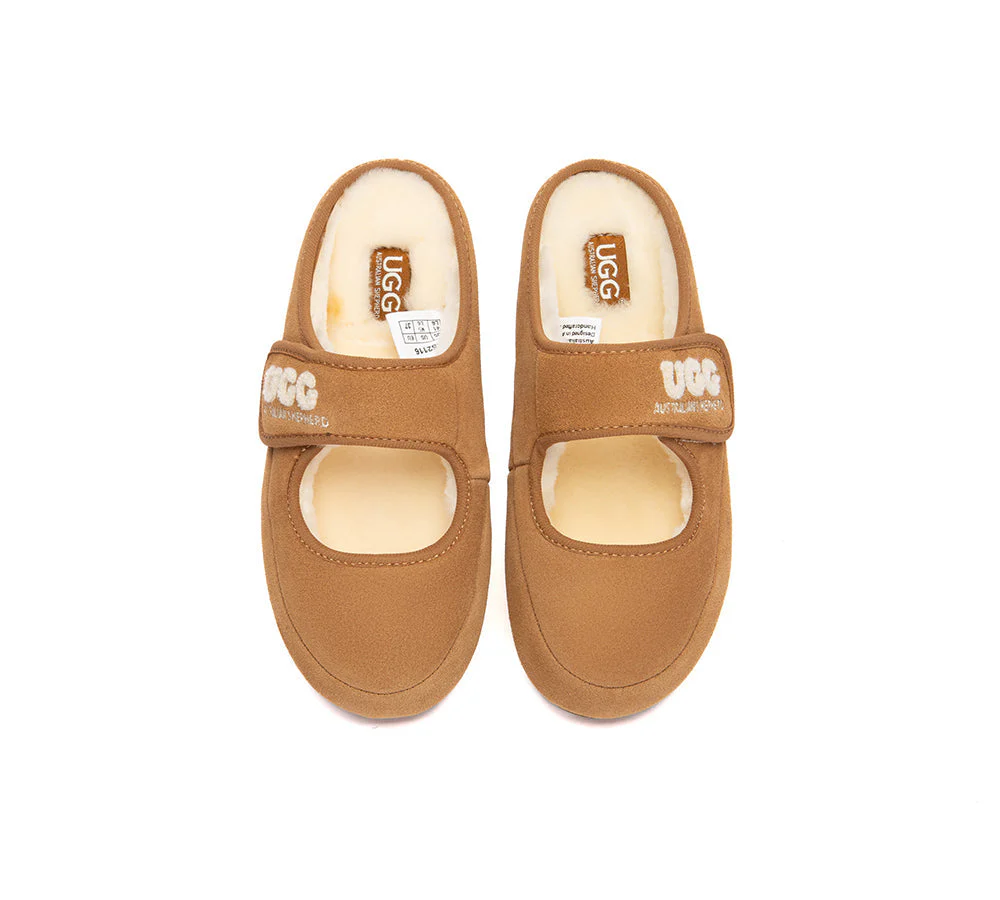 UGG Slippers Sheepskin Wool Adjustable Strap Mary Jane Velly - Image 7