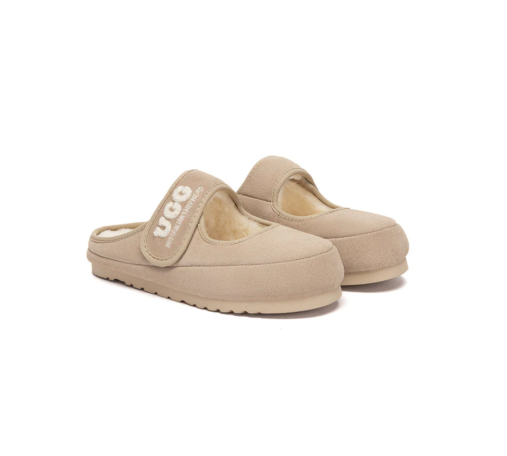 UGG Slippers Sheepskin Wool Adjustable Strap Mary Jane Velly - Image 9