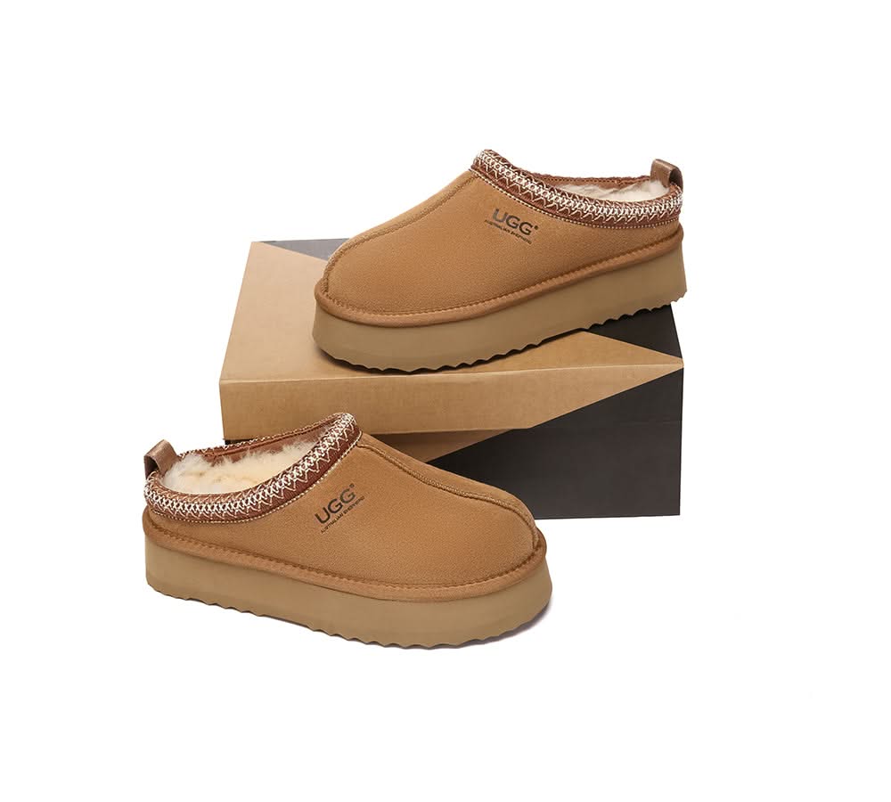 UGG Slippers Sheepskin Wool Ankle Platform Tazzy Tay - Image 11