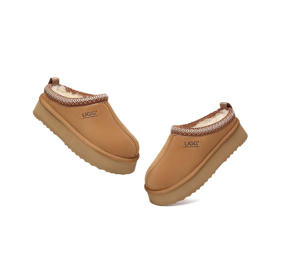 UGG Slippers Sheepskin Wool Ankle Platform Tazzy Tay - Image 12
