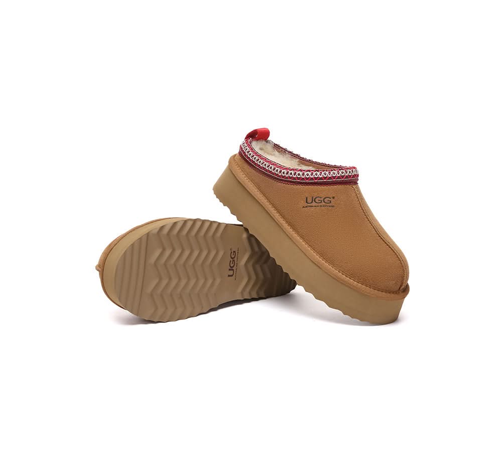 UGG Slippers Sheepskin Wool Ankle Platform Tazzy Tay - Image 4