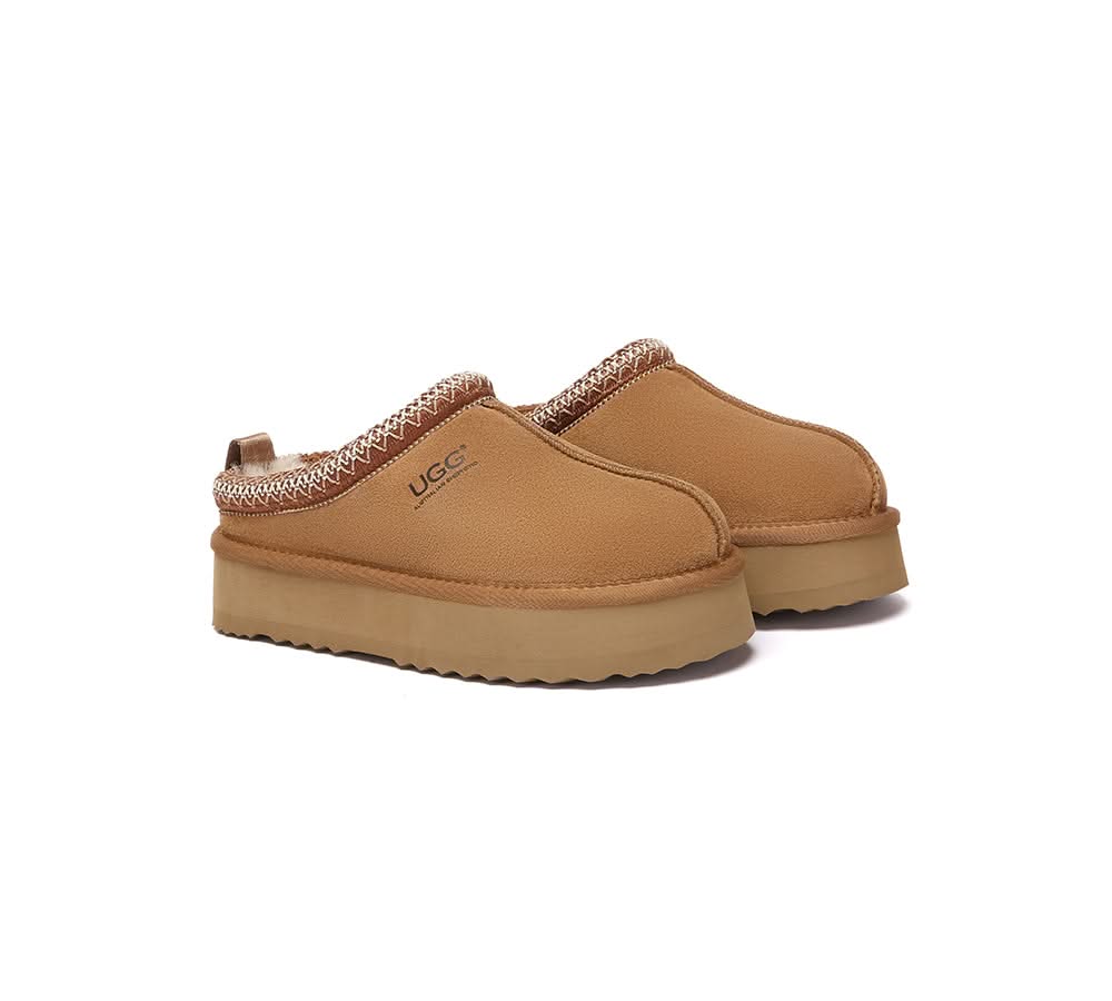 UGG Slippers Sheepskin Wool Ankle Platform Tazzy Tay - Image 9