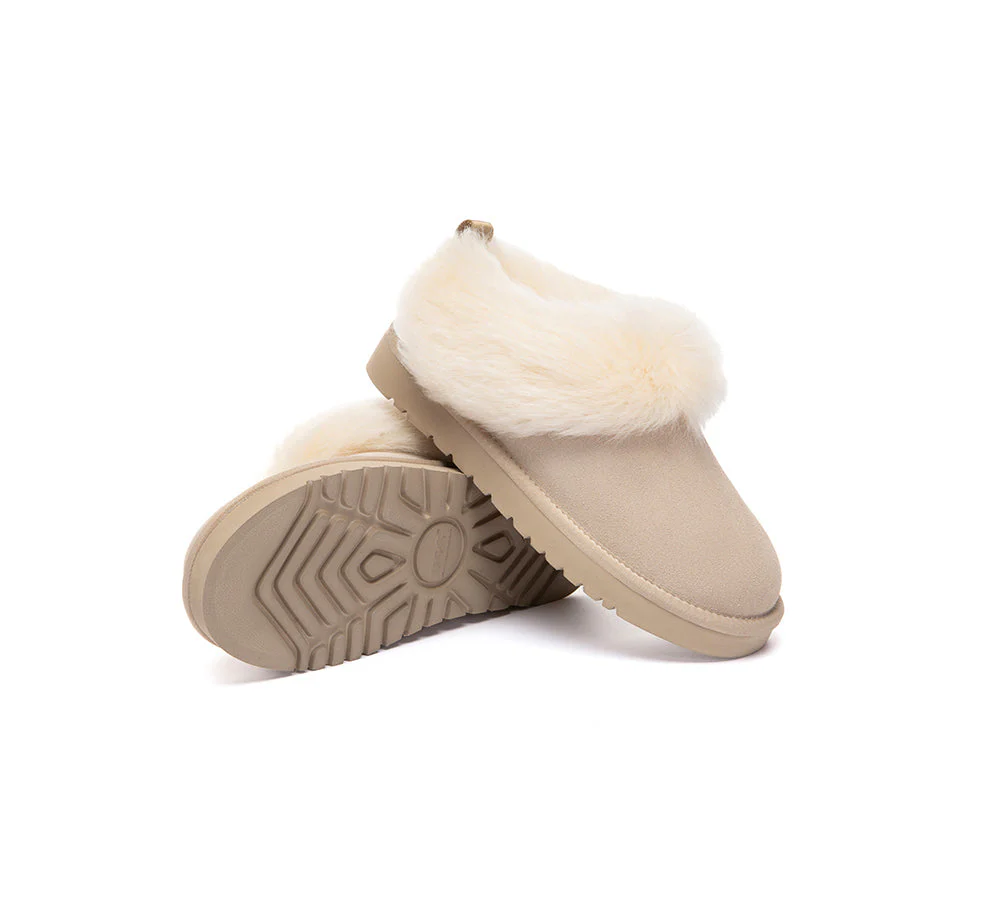UGG Slippers Sheepskin Wool Collar Ankle Mianee - Image 2