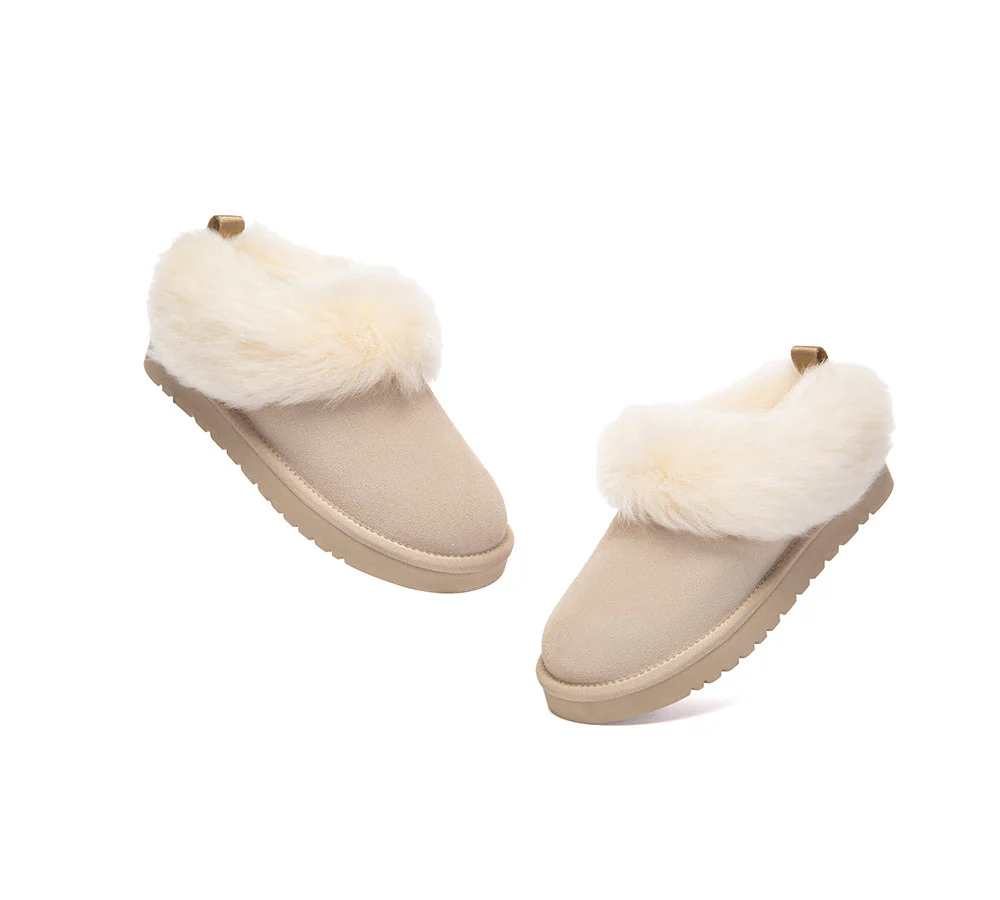 UGG Slippers Sheepskin Wool Collar Ankle Mianee - Image 4