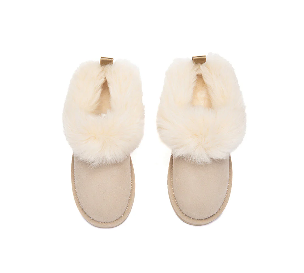 UGG Slippers Sheepskin Wool Collar Ankle Mianee - Image 5