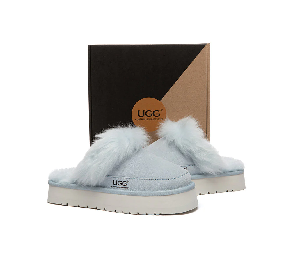 UGG Slippers Sheepskin Wool Platform Moress - Image 10