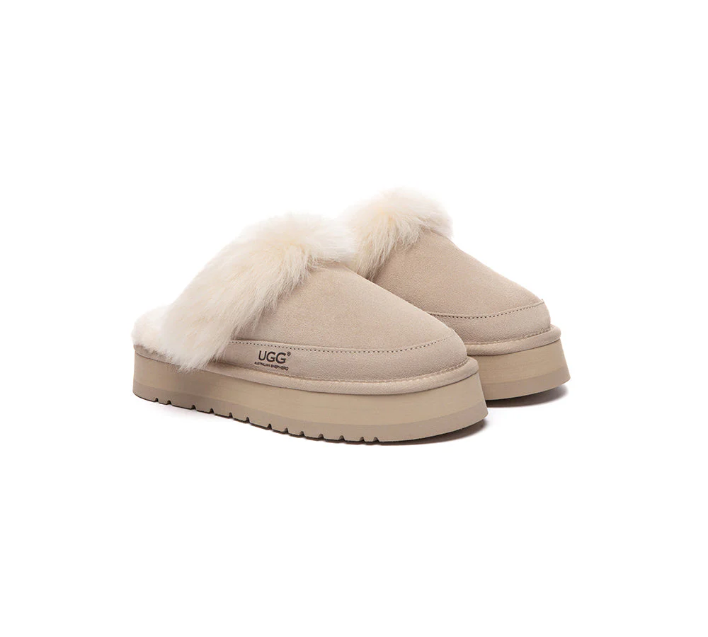 UGG Slippers Sheepskin Wool Platform Moress - Image 2