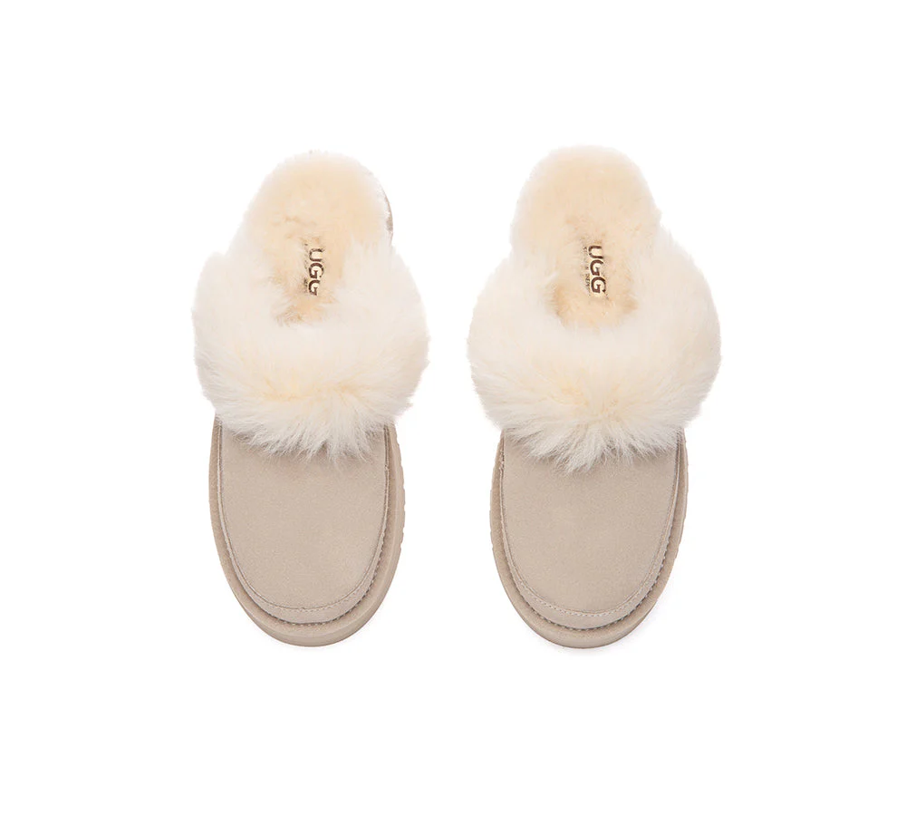 UGG Slippers Sheepskin Wool Platform Moress - Image 6