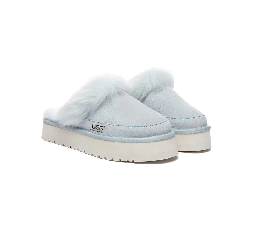 UGG Slippers Sheepskin Wool Platform Moress - Image 8