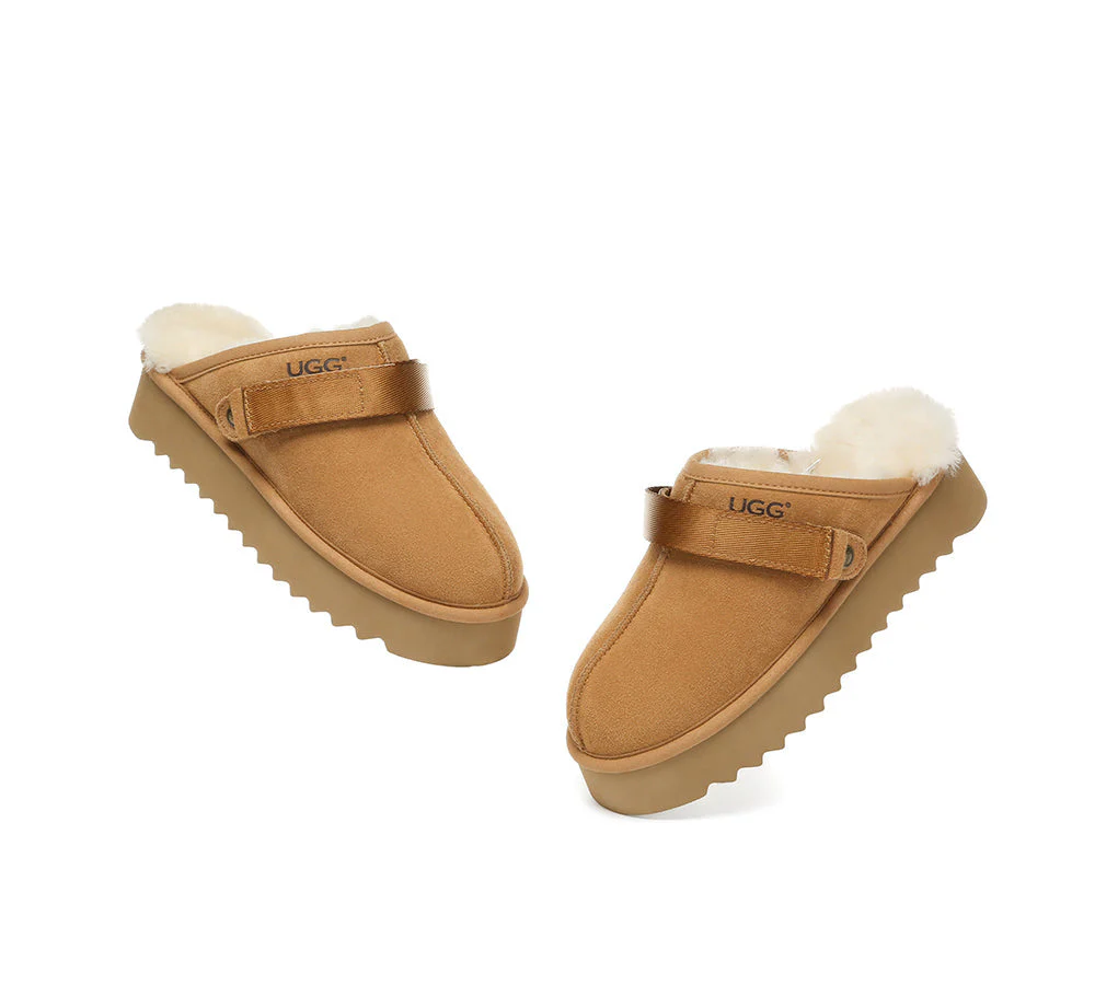 UGG Slippers Sheepskin Wool Slingback Platform Cozeln - Image 6