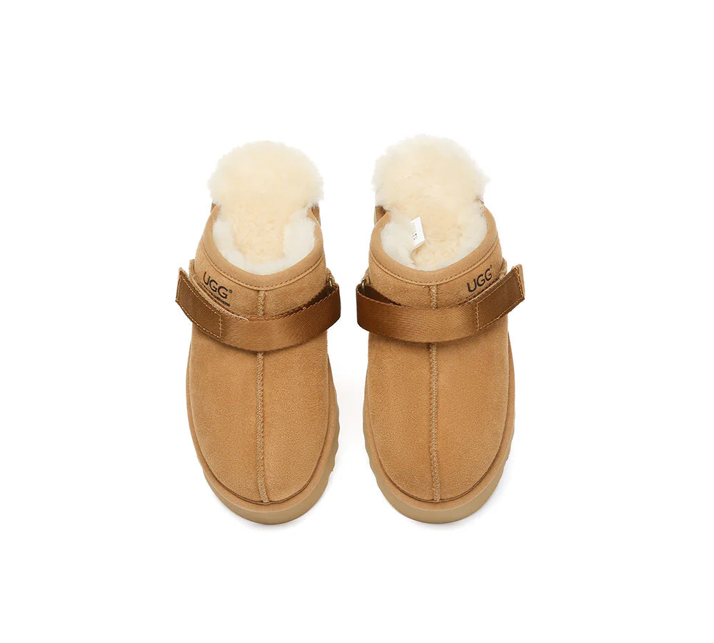 UGG Slippers Sheepskin Wool Slingback Platform Cozeln - Image 7