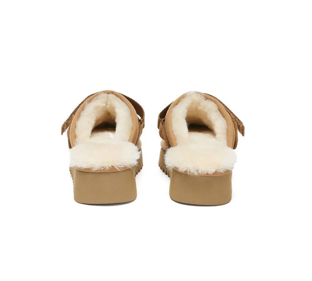 UGG Slippers Sheepskin Wool Slingback Platform Cozeln - Image 8