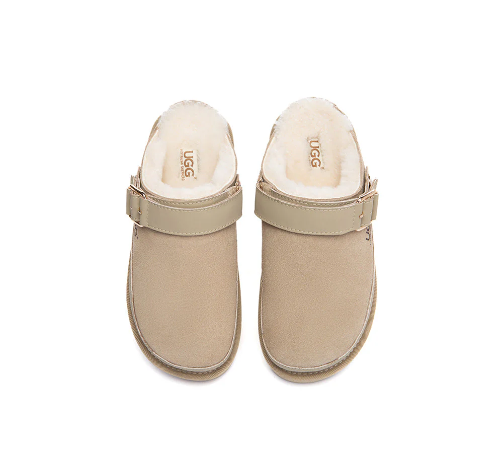 UGG Slippers Sheepskin Wool Slingback Platform Norven - Image 13