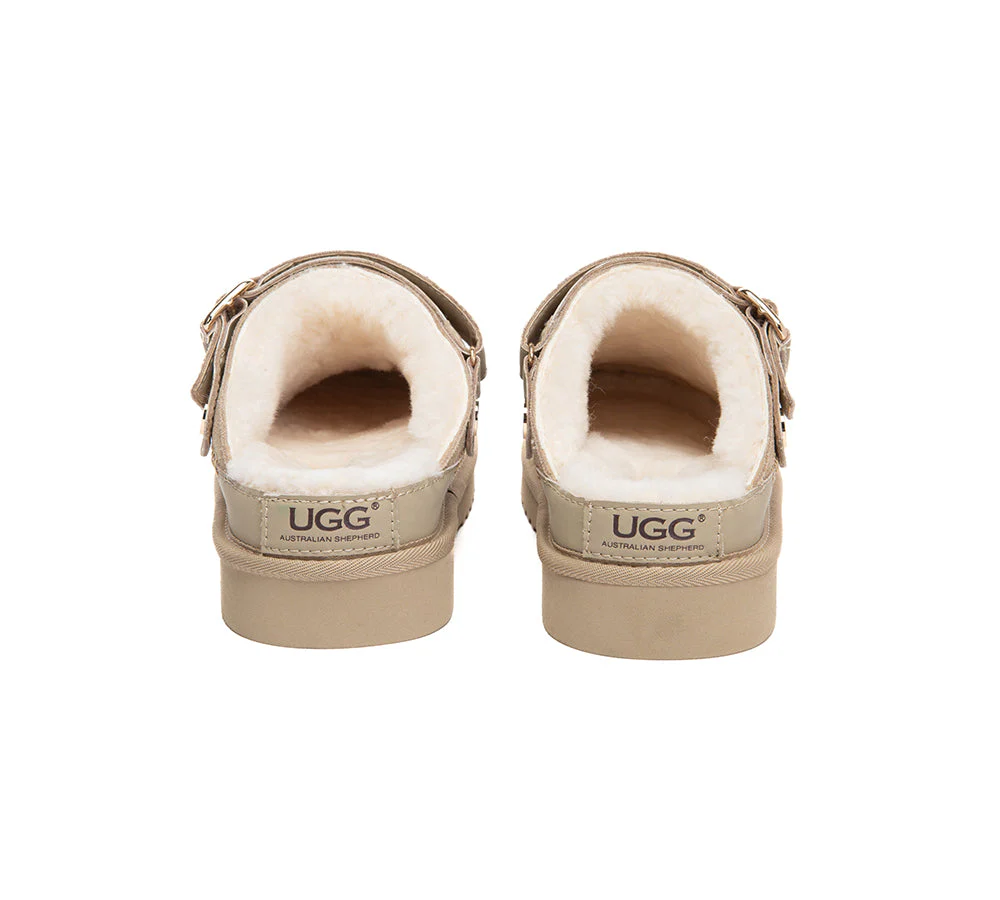 UGG Slippers Sheepskin Wool Slingback Platform Norven - Image 14