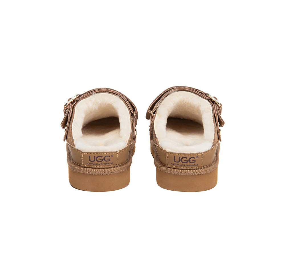 UGG Slippers Sheepskin Wool Slingback Platform Norven - Image 8