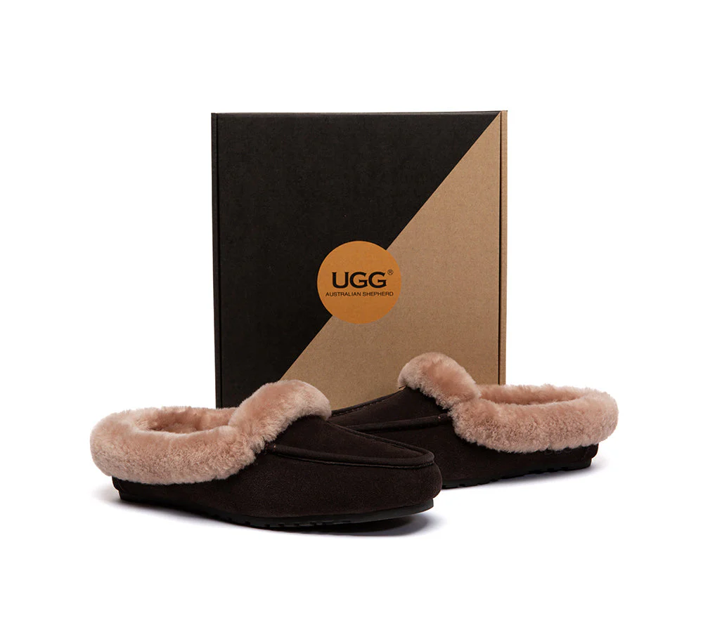 UGG Slippers Sheepskin Wool Trim Mule Noelle - Image 10