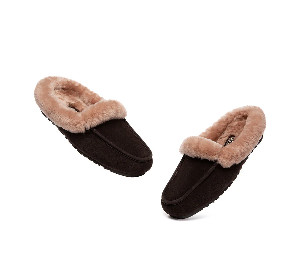 UGG Slippers Sheepskin Wool Trim Mule Noelle - Image 11