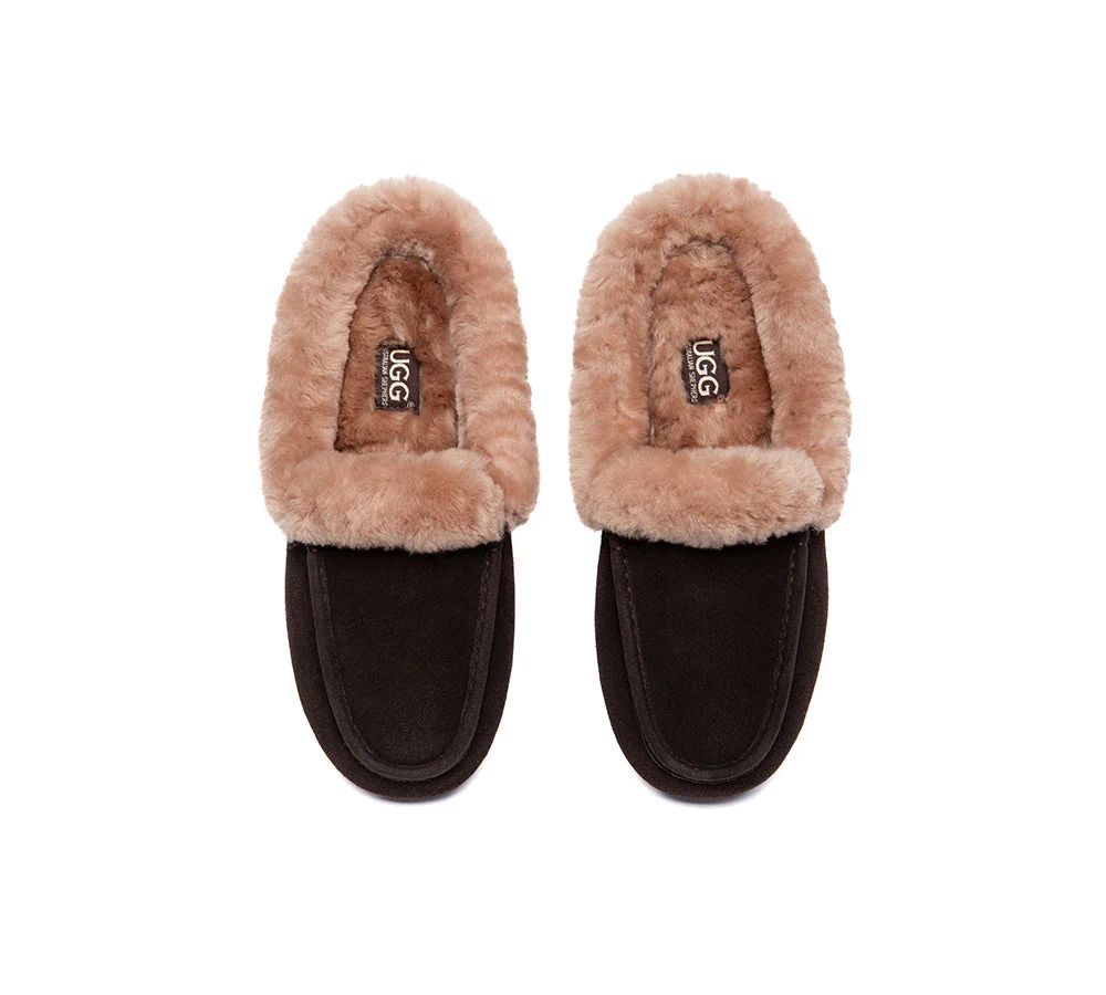 UGG Slippers Sheepskin Wool Trim Mule Noelle - Image 12