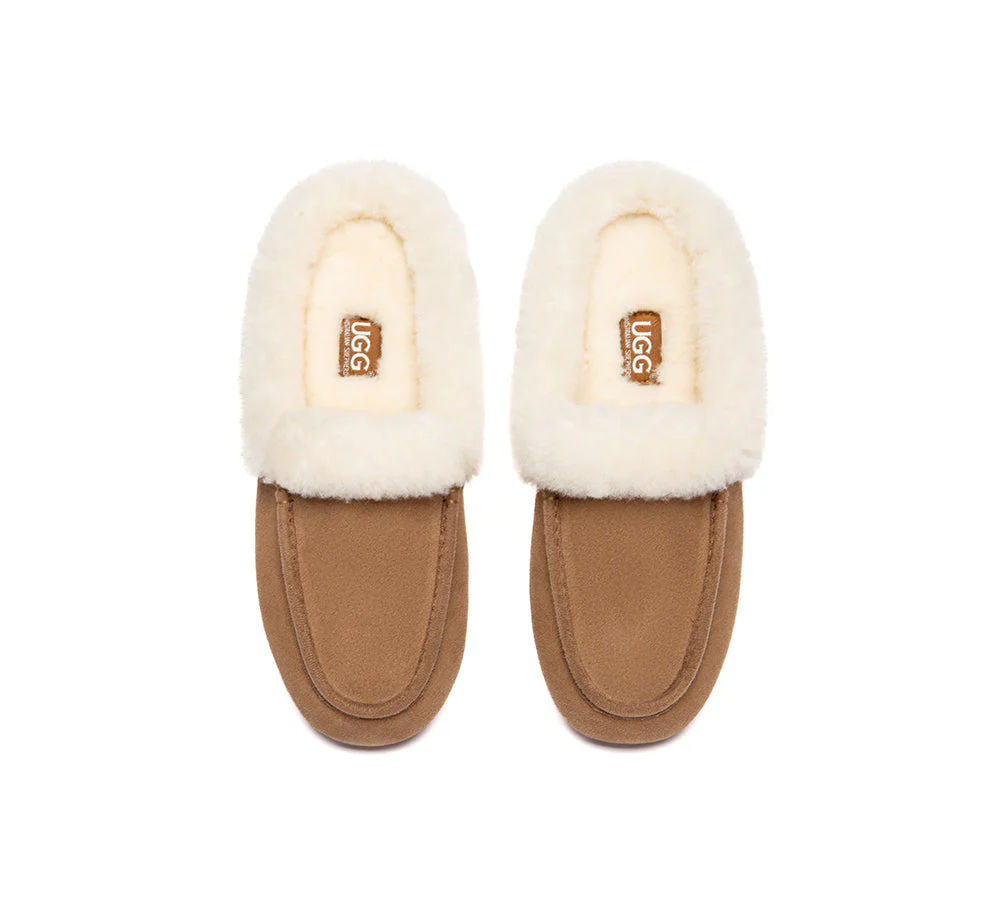 UGG Slippers Sheepskin Wool Trim Mule Noelle - Image 6