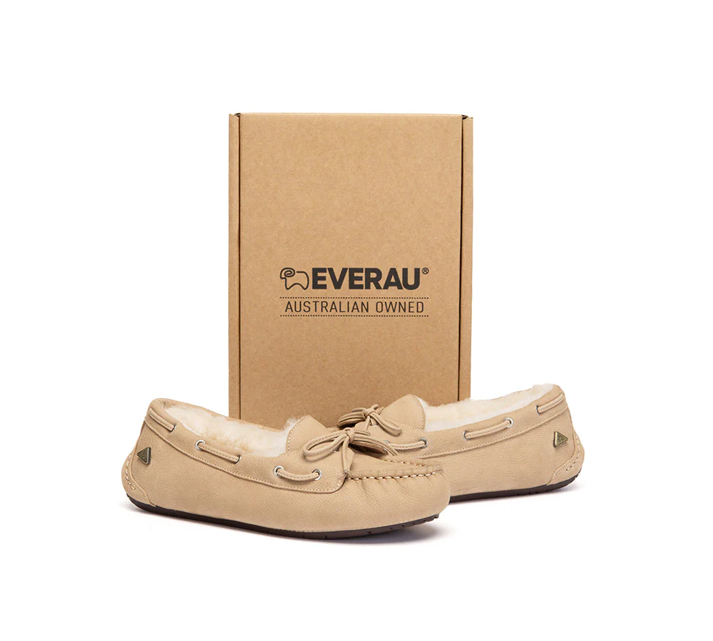 UGG Slippers Women Sheepskin Wool Bow Moccasins Pommie - Image 11