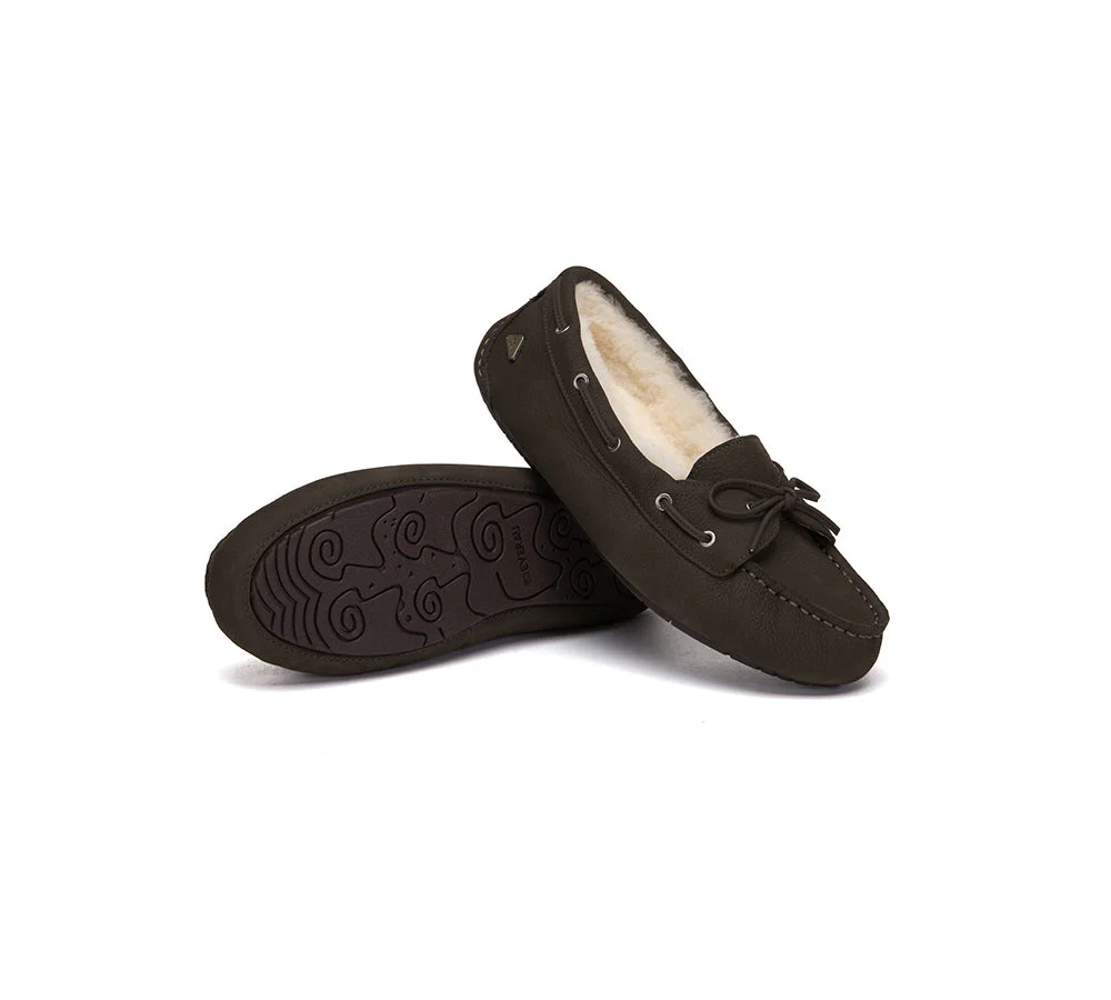 UGG Slippers Women Sheepskin Wool Bow Moccasins Pommie - Image 16