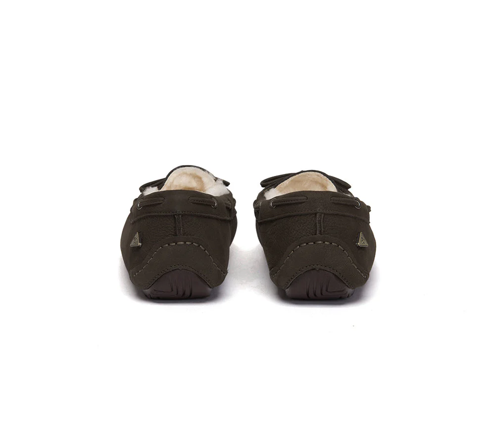 UGG Slippers Women Sheepskin Wool Bow Moccasins Pommie - Image 20