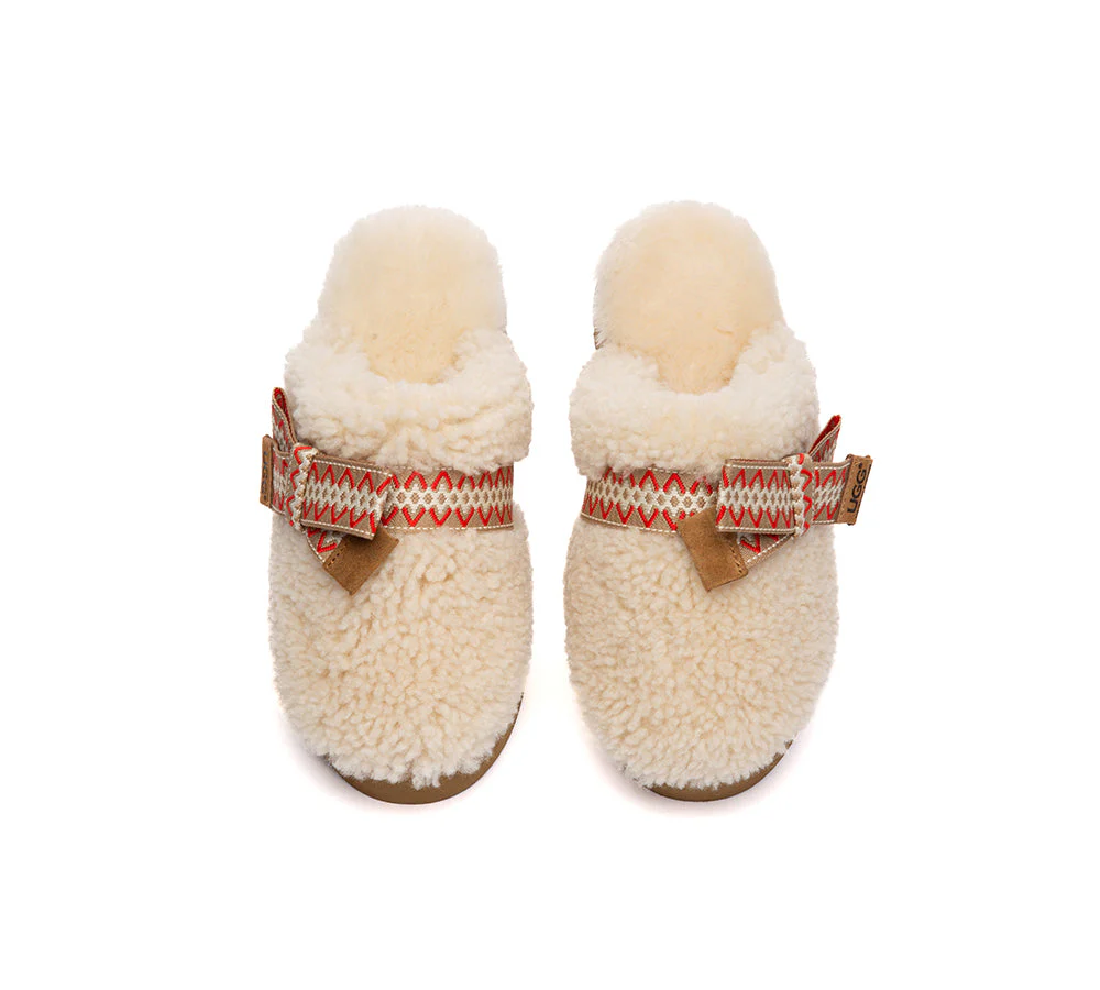 UGG Slippers Women Sheepskin Wool Bow Platform Cecil - Image 12