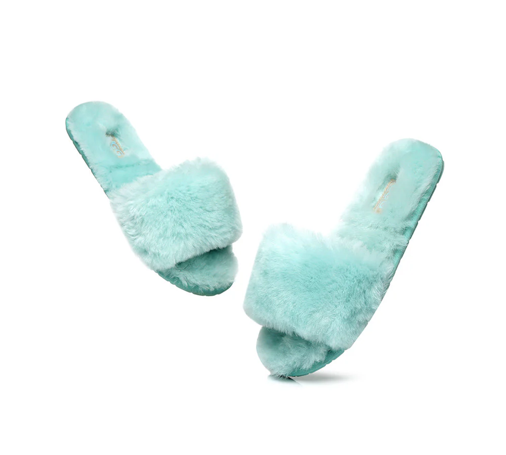 UGG Slippers Women Sheepskin Wool Fluffy Slides Nala - Image 11