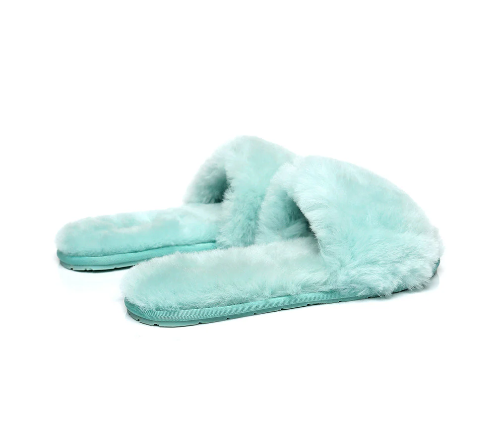 UGG Slippers Women Sheepskin Wool Fluffy Slides Nala - Image 13