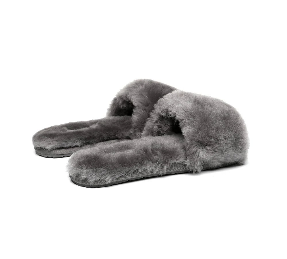 UGG Slippers Women Sheepskin Wool Fluffy Slides Nala - Image 25