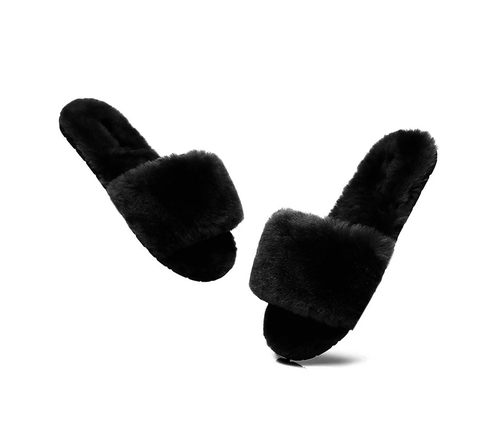 UGG Slippers Women Sheepskin Wool Fluffy Slides Nala - Image 29