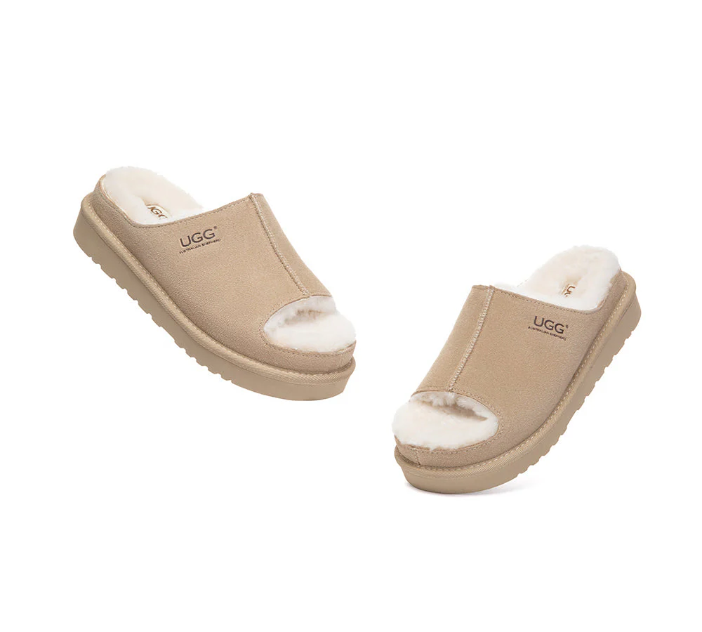 UGG Slippers Women Sheepskin Wool Platform Colven - Image 11