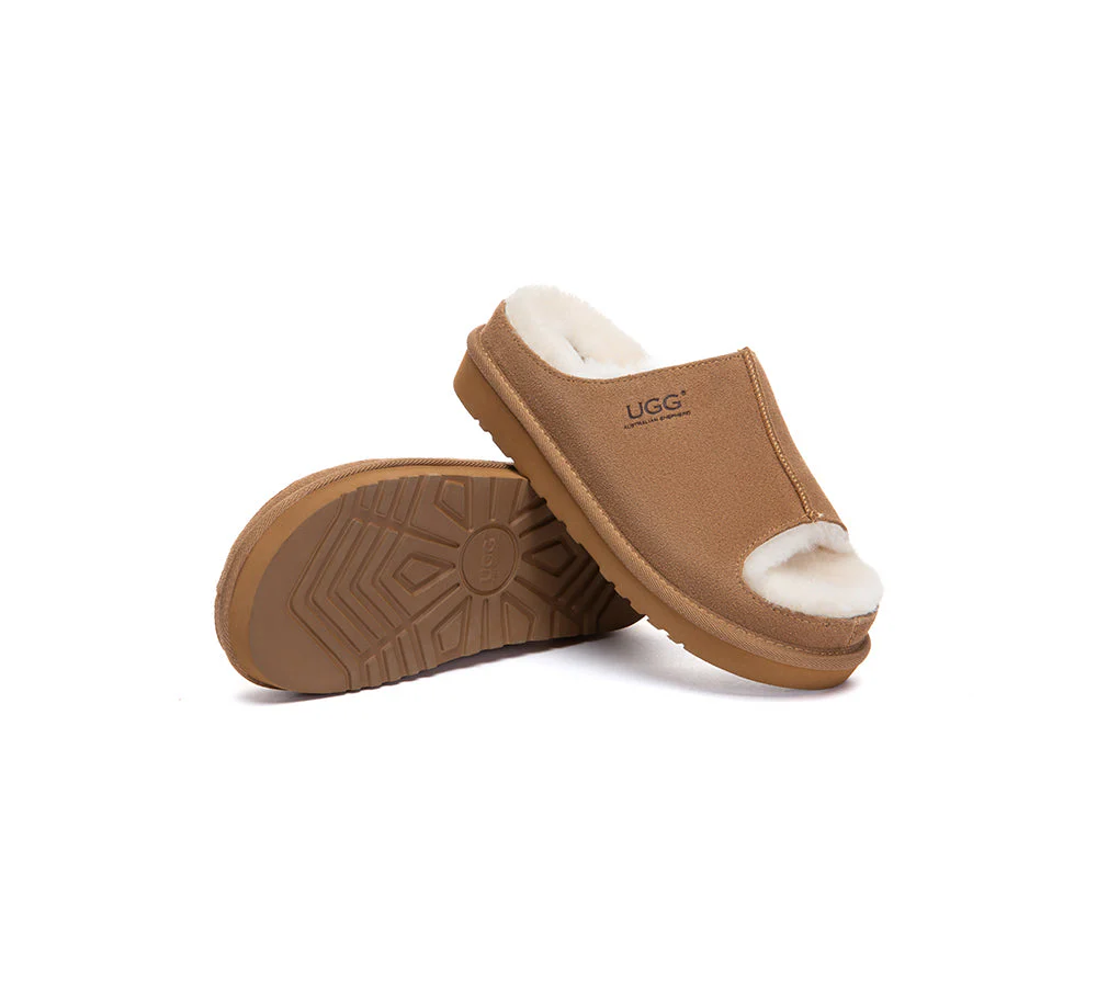 UGG Slippers Women Sheepskin Wool Platform Colven - Image 3