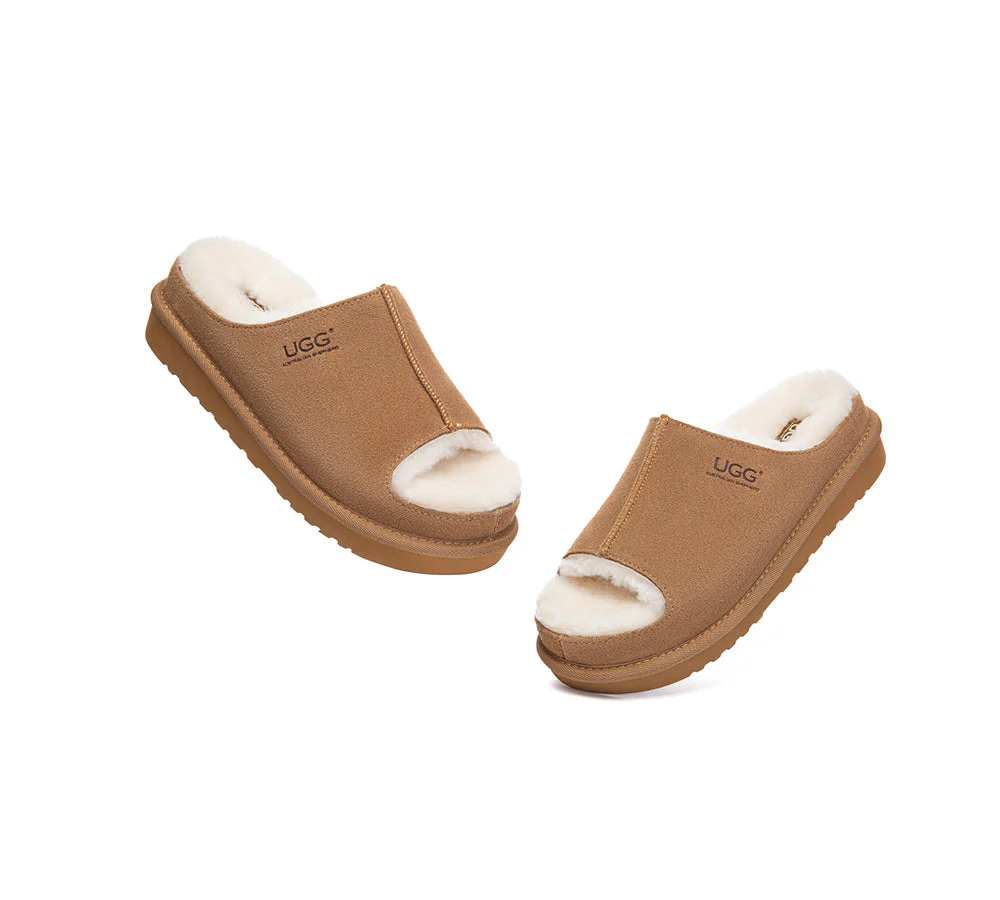 UGG Slippers Women Sheepskin Wool Platform Colven - Image 5