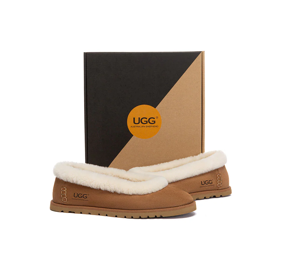 UGG Slippers Women Sheepskin Wool Trim Milea - Image 4