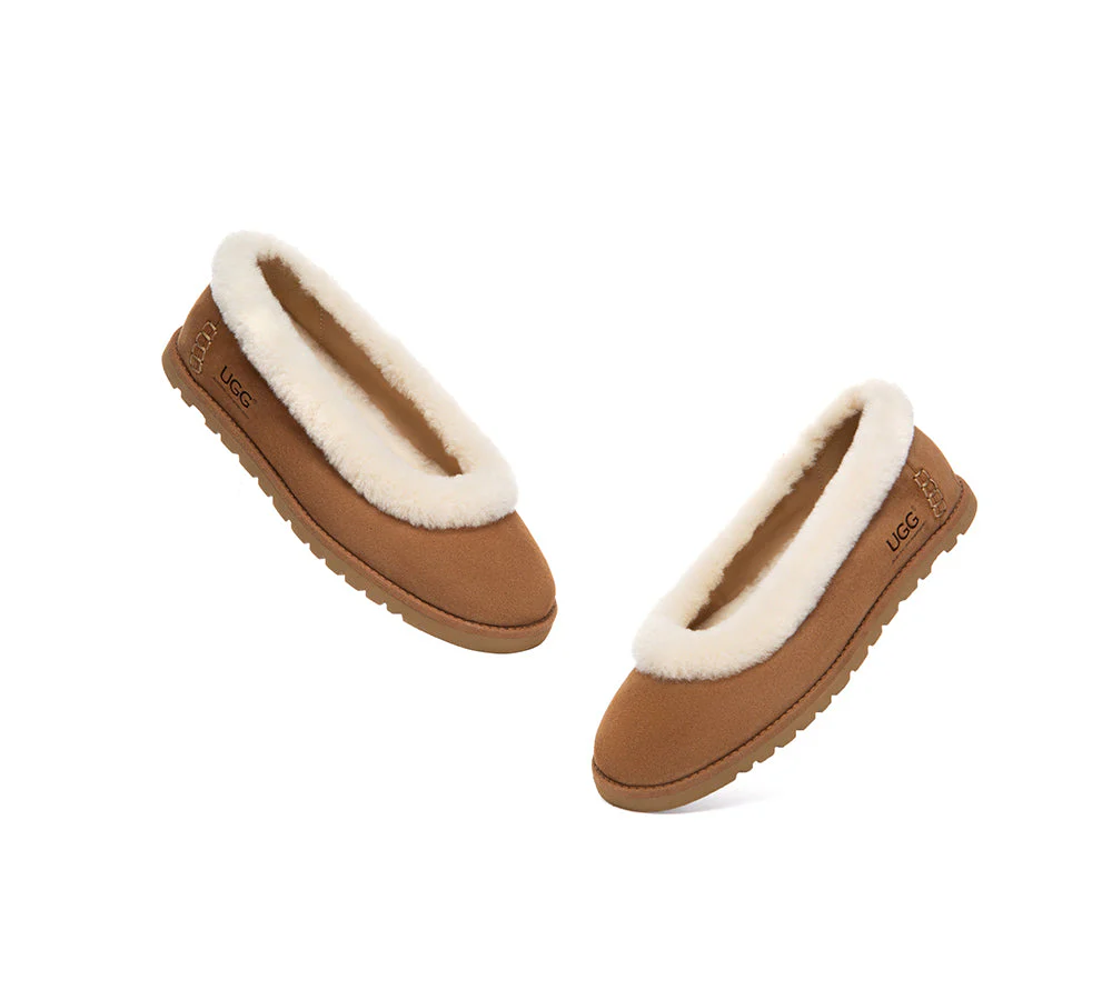 UGG Slippers Women Sheepskin Wool Trim Milea - Image 5