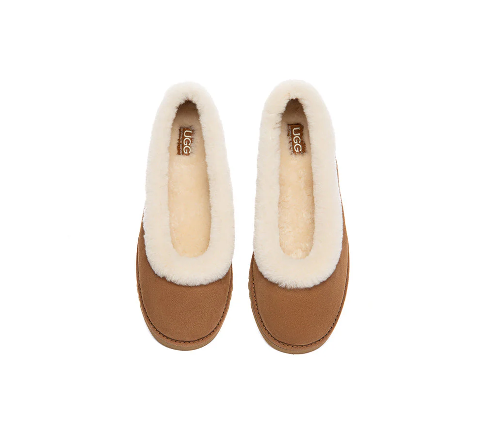 UGG Slippers Women Sheepskin Wool Trim Milea - Image 6