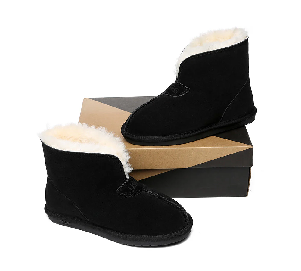 Unisex Ankle Boots Double Faced Sheepskin Wool Water-Resistant Slipper Parker - Image 11
