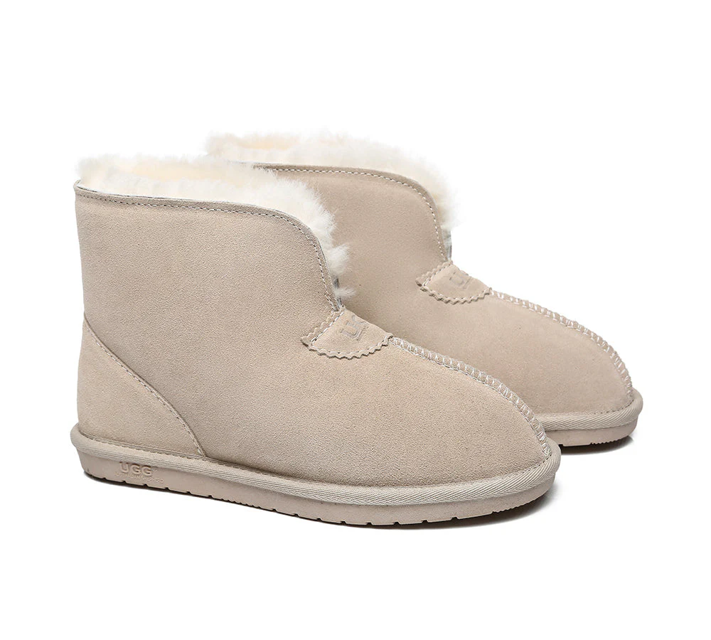 Unisex Ankle Boots Double Faced Sheepskin Wool Water-Resistant Slipper Parker - Image 15