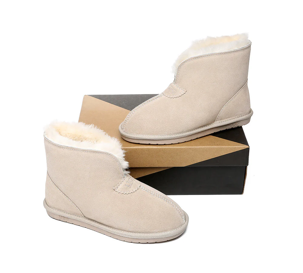 Unisex Ankle Boots Double Faced Sheepskin Wool Water-Resistant Slipper Parker - Image 17