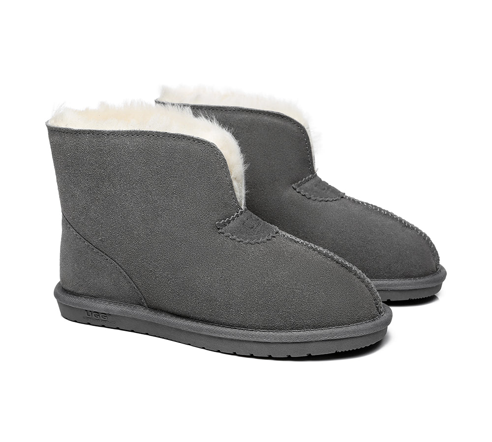 Unisex Ankle Boots Double Faced Sheepskin Wool Water-Resistant Slipper Parker - Image 21