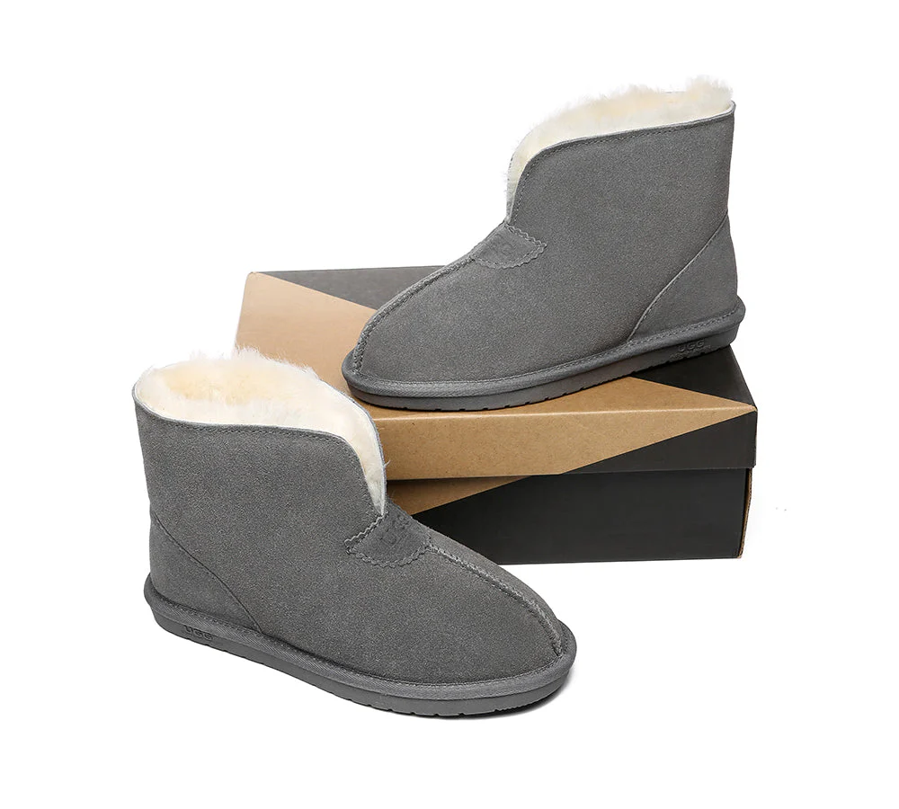 Unisex Ankle Boots Double Faced Sheepskin Wool Water-Resistant Slipper Parker - Image 23