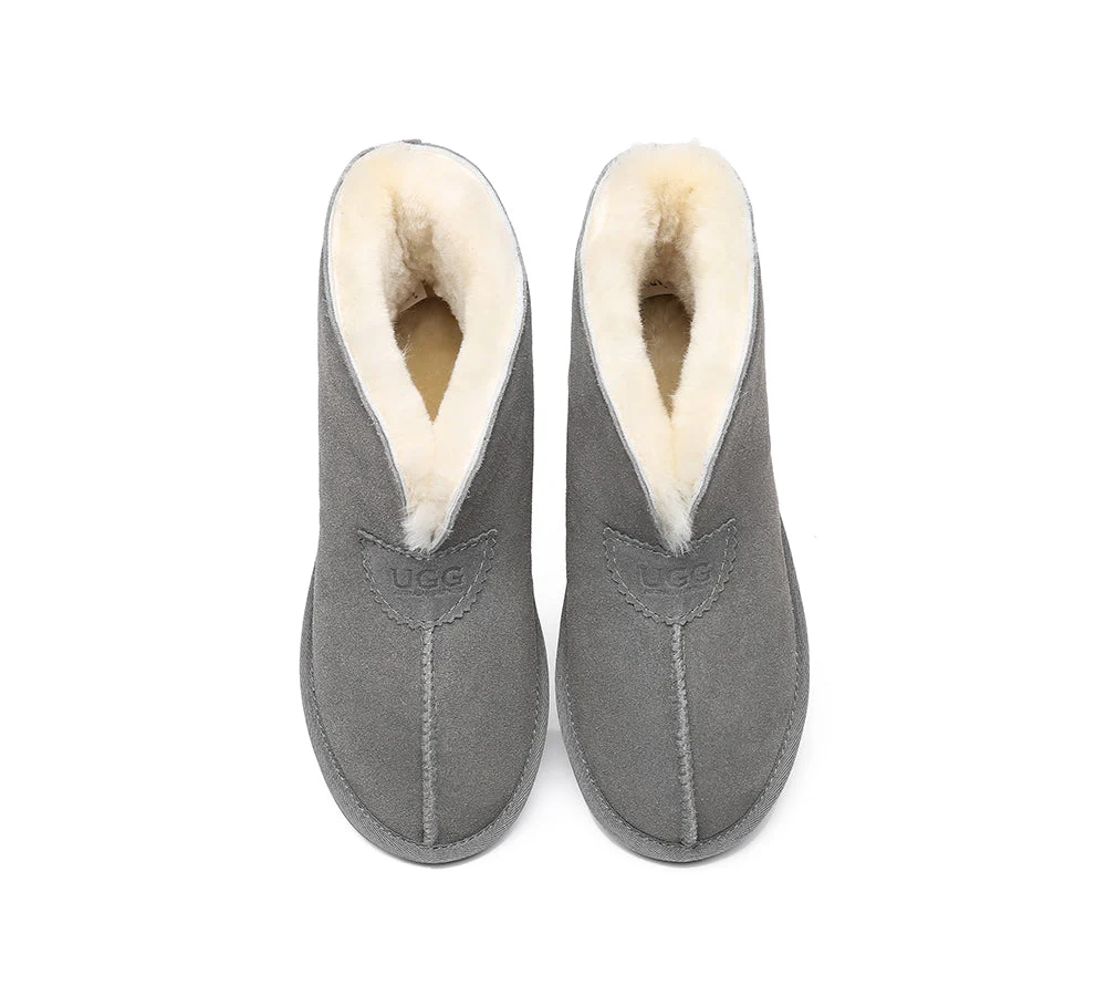 Unisex Ankle Boots Double Faced Sheepskin Wool Water-Resistant Slipper Parker - Image 25