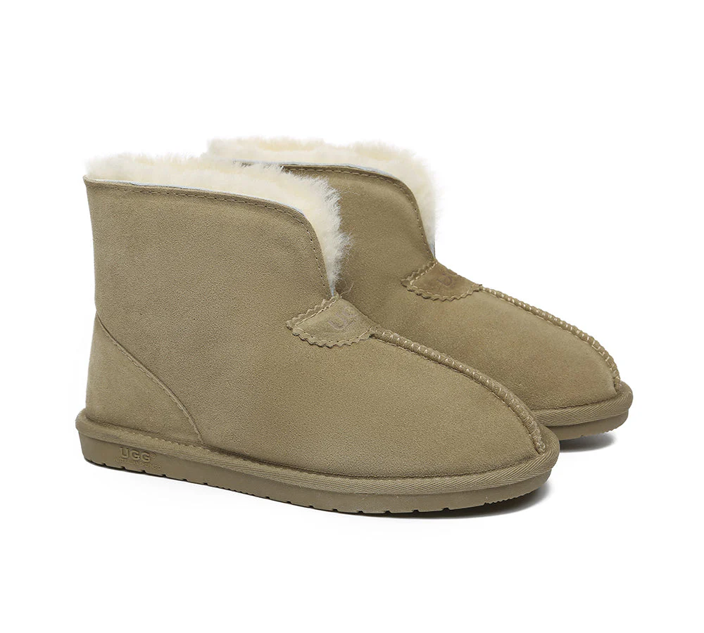 Unisex Ankle Boots Double Faced Sheepskin Wool Water-Resistant Slipper Parker - Image 33