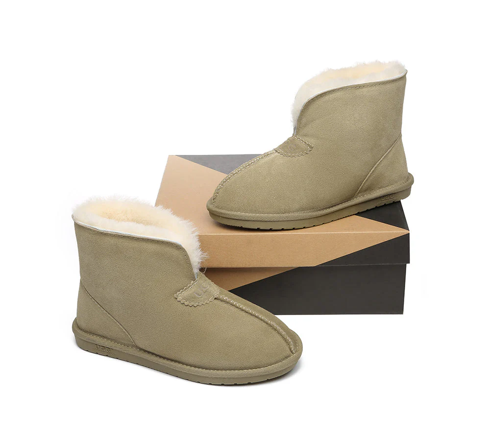 Unisex Ankle Boots Double Faced Sheepskin Wool Water-Resistant Slipper Parker - Image 35