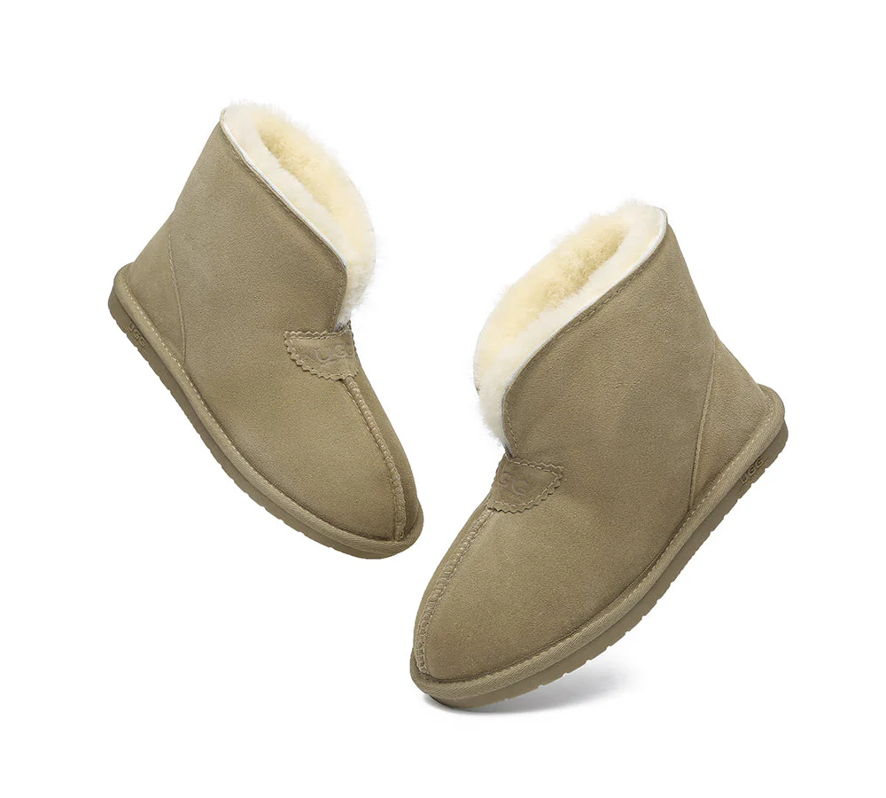 Unisex Ankle Boots Double Faced Sheepskin Wool Water-Resistant Slipper Parker - Image 36