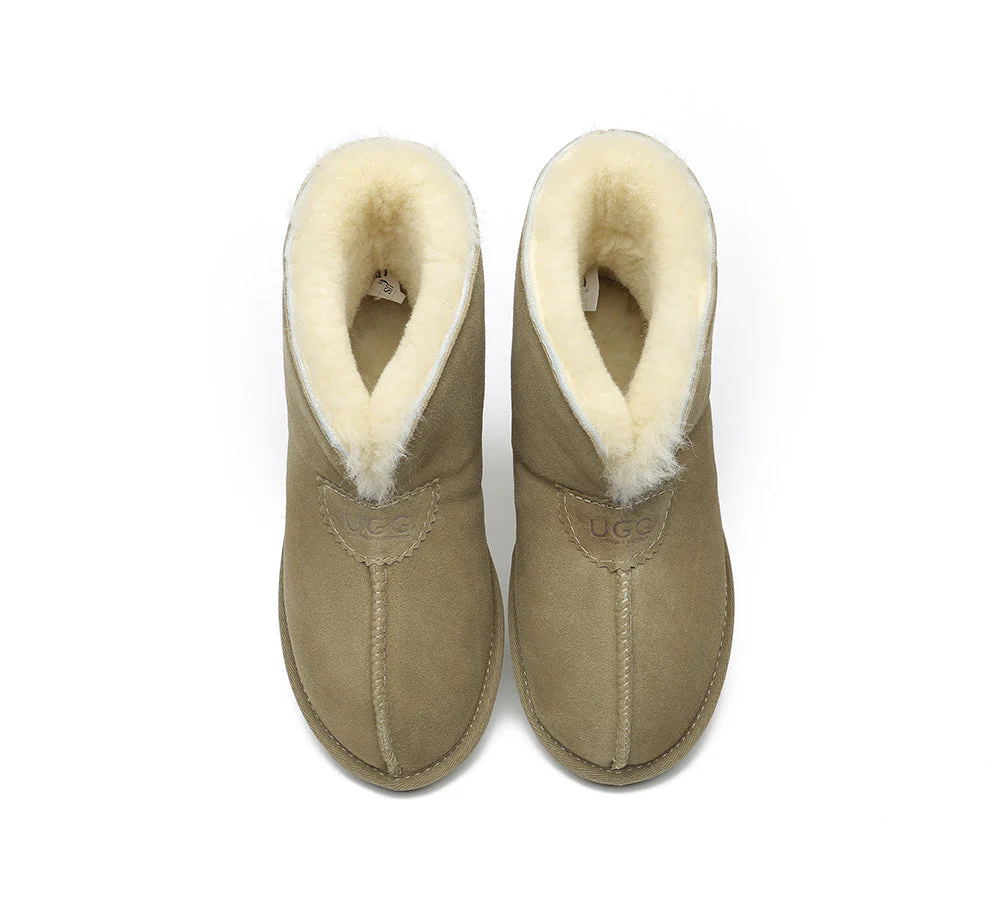 Unisex Ankle Boots Double Faced Sheepskin Wool Water-Resistant Slipper Parker - Image 37
