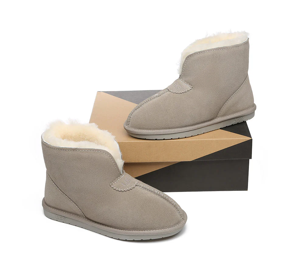 Unisex Ankle Boots Double Faced Sheepskin Wool Water-Resistant Slipper Parker - Image 41