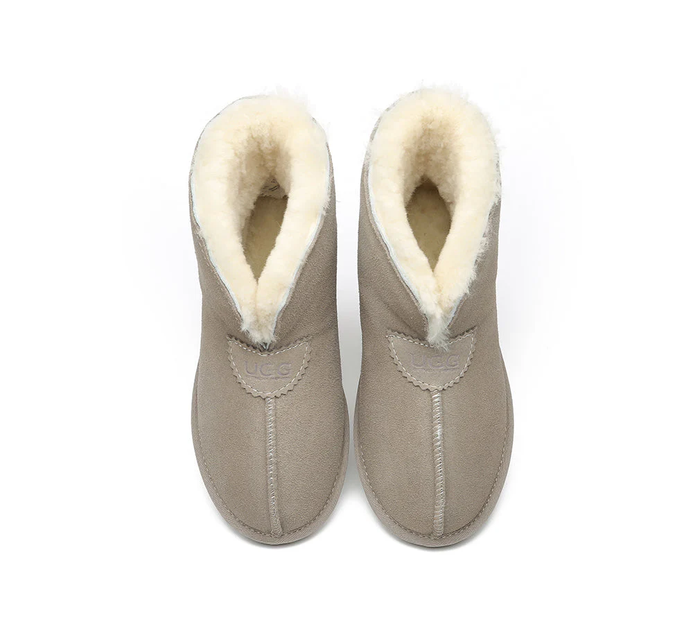 Unisex Ankle Boots Double Faced Sheepskin Wool Water-Resistant Slipper Parker - Image 43